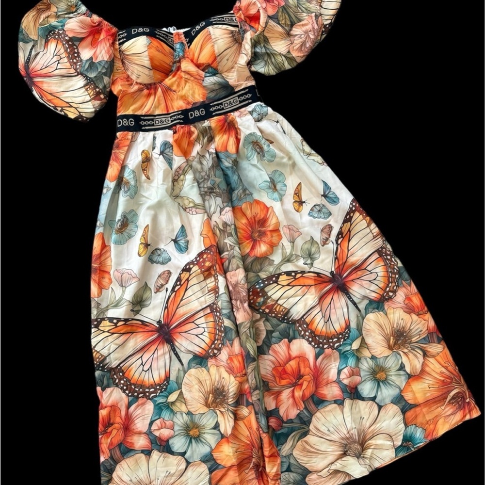 Beautiful Butterfly Print Dress - Picture 3 of 6